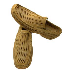 DONALD J. PLINER Sport Tan Perforated‎ Suede Casual Loafers